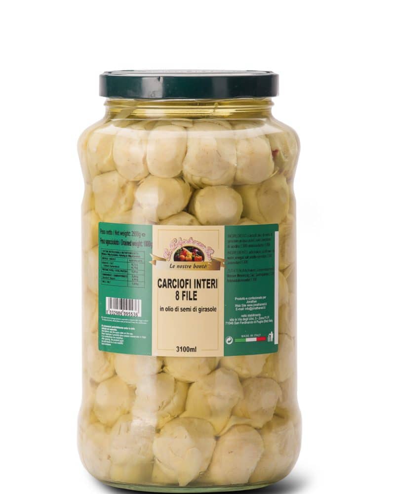 Artisjokken op Olie 3100 ml - Geniet van de verfijnde smaak van met de hand geplukte artisjokken in olie. Perfect voor salades, pasta's, antipasti en meer! Ontdek nu!